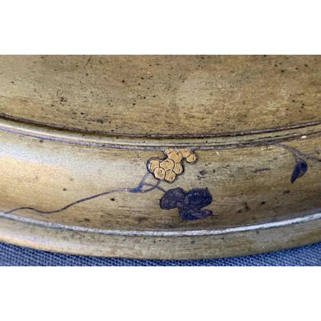 Antique Japanese Inlaid Brass Usubata Vases from Ikebana Flowers, 1860, Set of 2 For Sale - Image 10 of 13