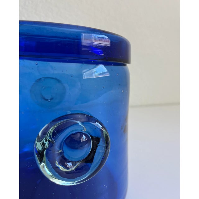 Mid 20th Century Italian Cobalt Glass Wine Cooler Ice Bucket, Mid 20th C For Sale - Image 5 of 7
