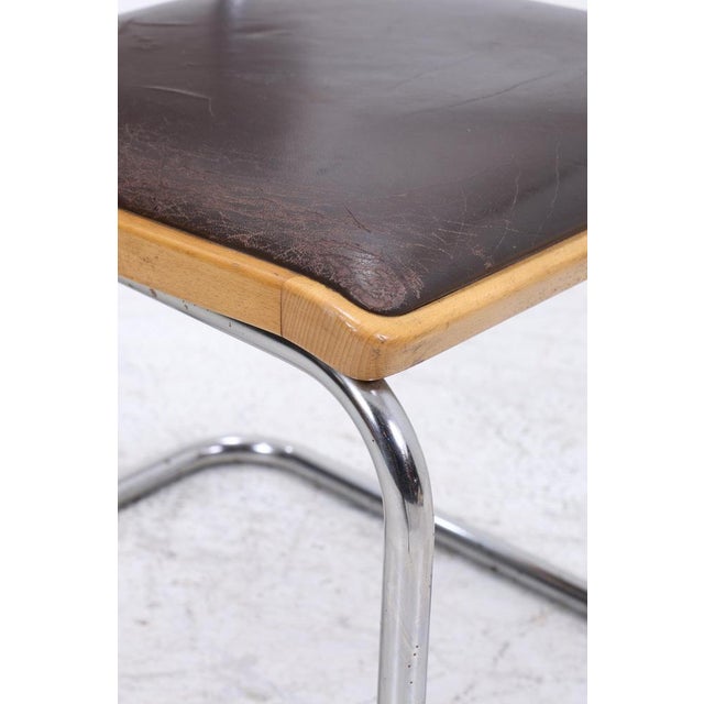 Bauhaus S64 Cantilever Chair in Leather by Marcel Breuer for Thonet For Sale - Image 11 of 15