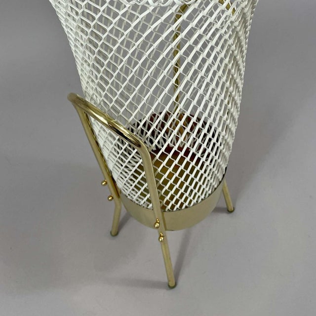 Metal Mid-Century Modern Brass and White Metal Umbrella Stand, Italy, 1950s For Sale - Image 7 of 18