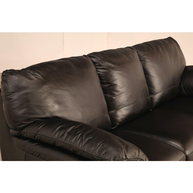 Italsofa Pair of Black Leather Sofas For Sale - Image 4 of 18