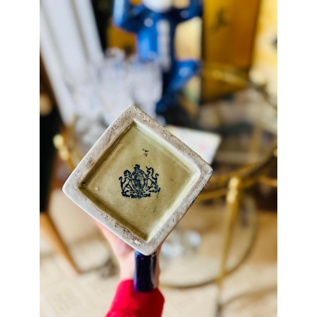 Mid 20th Century Vintage Blue and White Ironstone Pitcher For Sale - Image 5 of 9