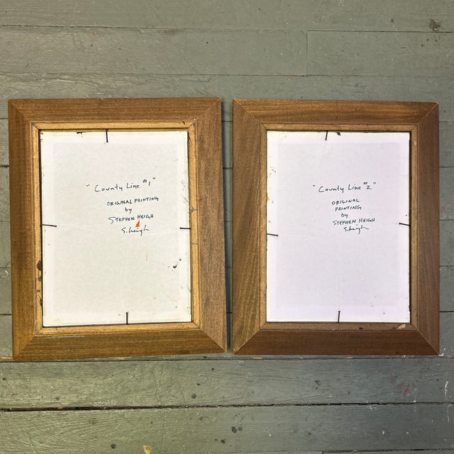 Black Two Contemporary Original Abstract Paintings by Stephen Heigh “County Line #1-2” - Set of Two For Sale - Image 8 of 8