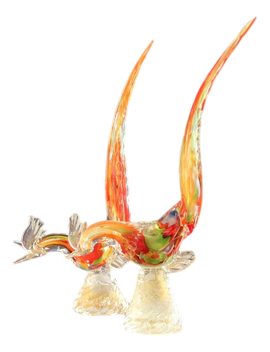 Glass Roosters, 1950s, Set of 2