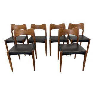 Model 71 Dining Chairs in Teak by Niels O Møller for J.L. Møllers, 1950s, Set of 6 For Sale
