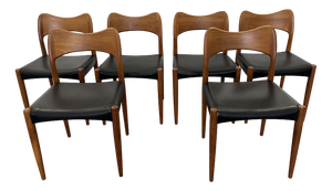 Model 71 Dining Chairs in Teak by Niels O Møller for J.L. Møllers, 1950s, Set of 6