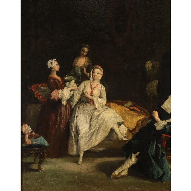 Rococo Pietro Longhi, The Awakening of the Lady, 18th Century, Oil Painting on Canvas, Framed For Sale - Image 3 of 10