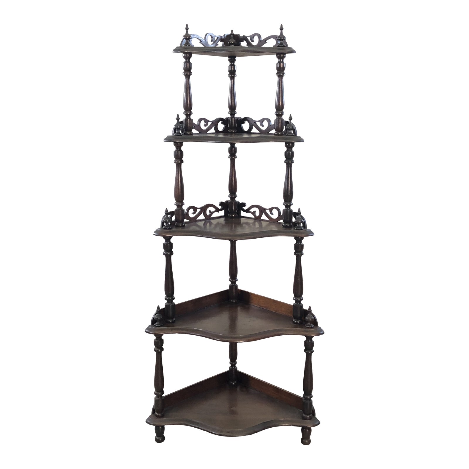 Antique Victorian Mahogany Corner Five Tier Shelf Chairish