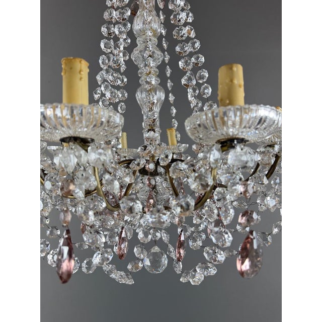 20th Century Louis XV Crystal and Bronze Chandelier with Pendants For Sale - Image 3 of 13