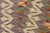 Gray Tribal Kilim Gray Beige Hand-Woven Wool Rug For Sale - Image 8 of 9