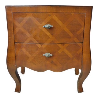 Antique Inlaid Wood Side Table /End Table and Nightstand For Sale