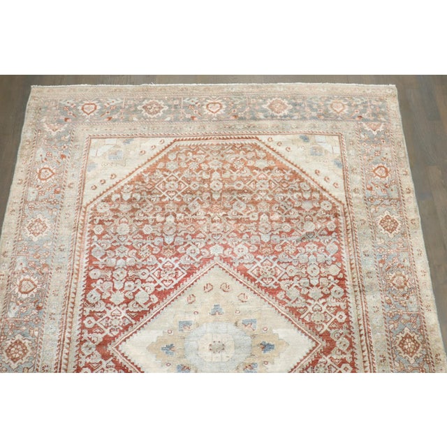 Malayer Medallion Square Accent Rug no. j5322 For Sale In New York - Image 6 of 7