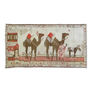 Zabihi Collection Caravan Pictorial Turkish Rug For Sale