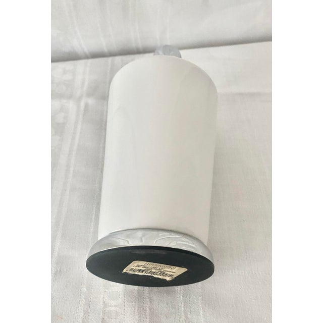 Metal Vintage Restoration Hardware Lido Collection Ceramic Soap Dispenser - White & Chrome Excellent Condition. For Sale - Image 7 of 8
