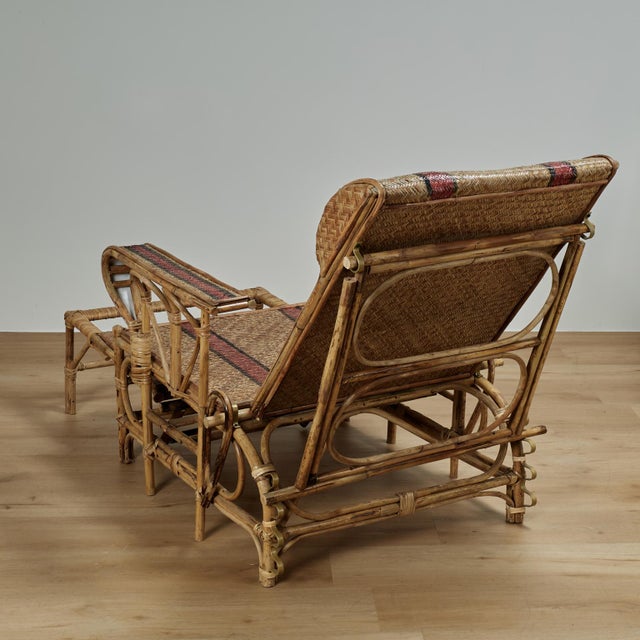 Pair of Vintage Bamboo Chaise Lounge Chairs For Sale - Image 12 of 18