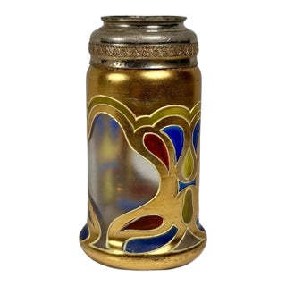 Late 19th Century Art Nouveau Lobmeyr Enameled Glass Vase For Sale