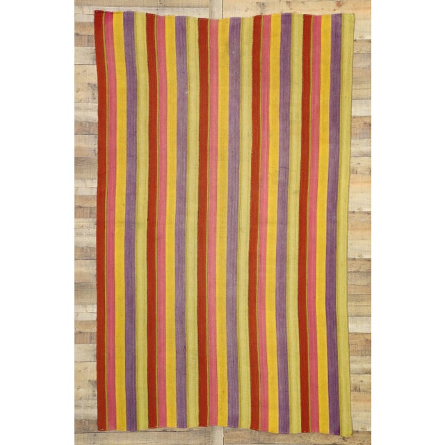 Vintage Turkish Striped Kilim Rug - 06'00 X 09'07 For Sale In Dallas - Image 6 of 8