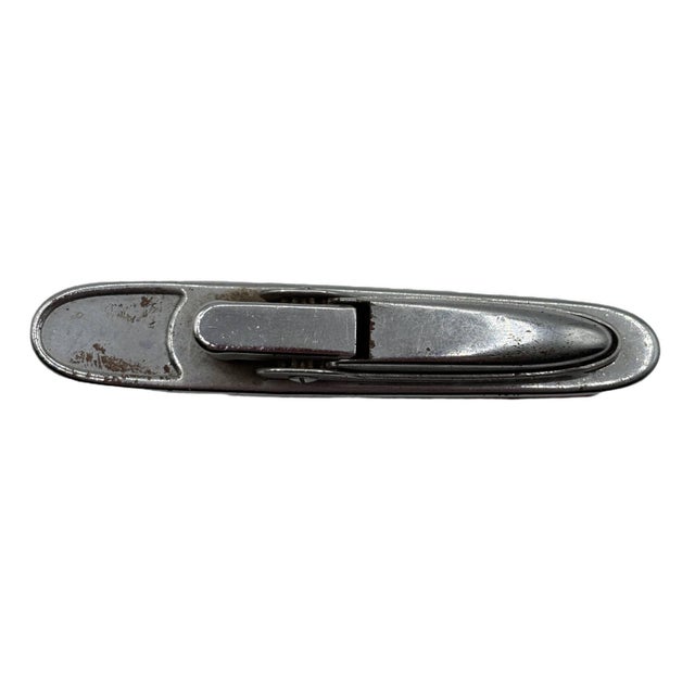Mid-Century Modern Mid 20th Century Novelty Sarome Japan Cruise Ship Enameled Lighter, Gray & Red For Sale - Image 3 of 6