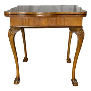 George II Style Fold-Over Game Table in Walnut, 1920 For Sale