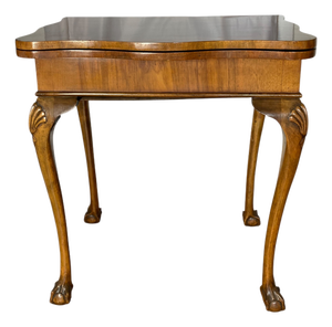 George II Style Fold-Over Game Table in Walnut, 1920