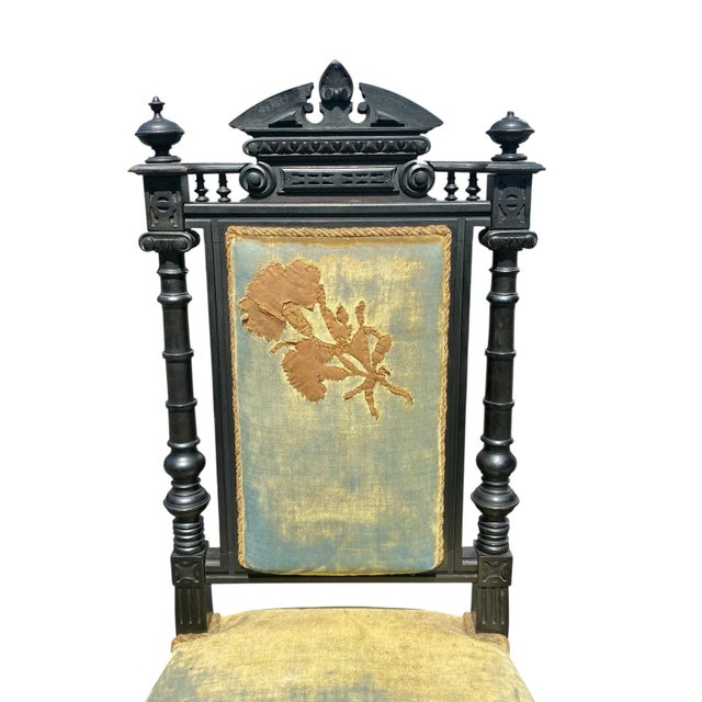 Antique Victorian Gothic / Renaissance Revival Chairs - Set of 4 For Sale - Image 4 of 12