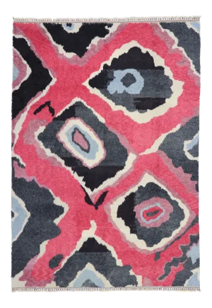 Turkish Tulu Shag Rug Inspired by Sonia Delaunay. 09'01 X 12'10