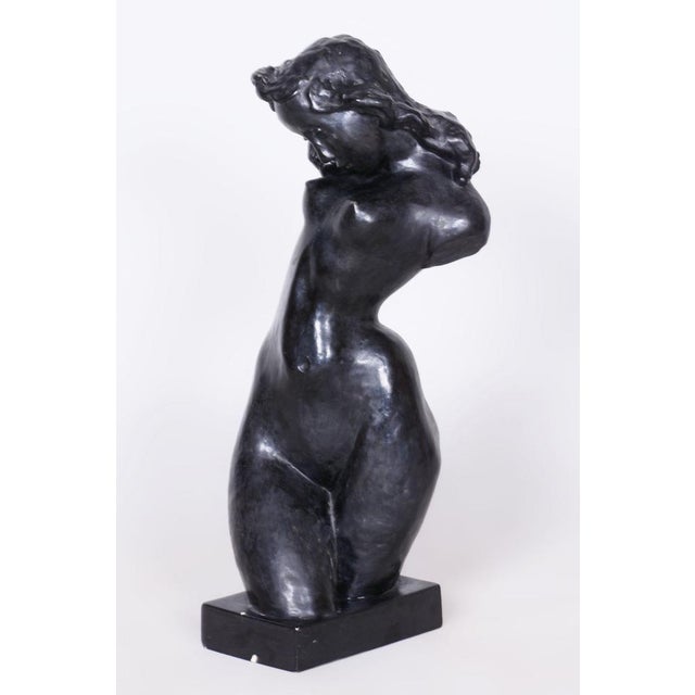 Art Deco Plaster Sculpture from Lugs Theodor, Czech, 1920s For Sale - Image 9 of 9