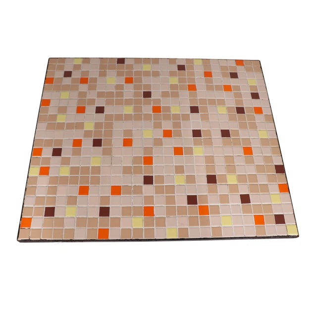 Metal Mid Century Mosaic Tile Top Wrought Iron Base Table C. 1950/60's For Sale - Image 7 of 11