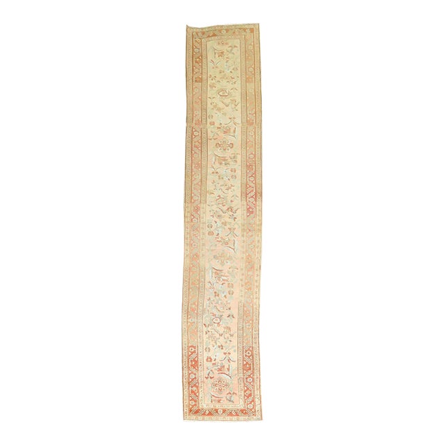 Terracotta Salmon Persian Antique Runner - 2'10" x 15'6" For Sale