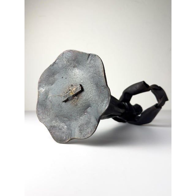 Black Salvino Marsura, Brutalist Sculpture of Monk with Book, 1970s, Iron For Sale - Image 8 of 18