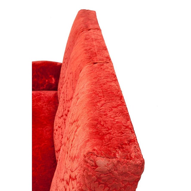 Textile Red Alsatian Sofa, 1950s For Sale - Image 7 of 15