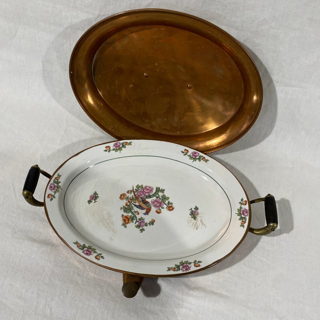 Late 20th Century Copper Warmer With Ceramic Plate For Sale In New York - Image 6 of 13