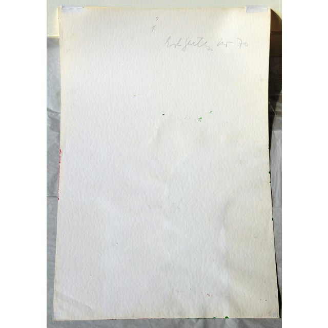 Ernst Geitlinger, Red-Green, Nov. 1970, Pencil and Acrylic For Sale - Image 10 of 11
