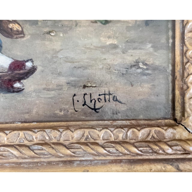 19th Century Continental European Dutch Style Interior Tavern Genre Scene Painting, Signed For Sale - Image 11 of 16