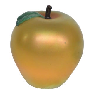 Orient and Flume Iridescent Gold Apple Paperweight P0184j3 Art Glass Fruit 4800b For Sale