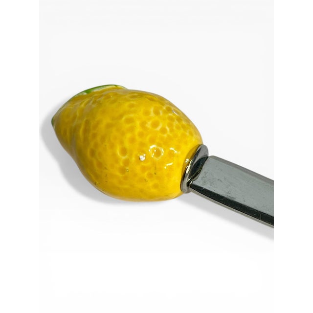 Vintage Stainless Steel Cocktail Spoons With Ceramic Lemon Finials – Lord & Taylor - Set of 6 For Sale - Image 9 of 13