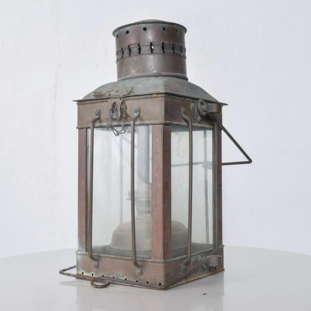 1960s 1960s Neptune N R Industrial Brass Ship Lantern For Sale - Image 5 of 8