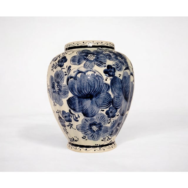 Antique Hand-Painted Delft Blue Vase, Holland, 19th Century For Sale - Image 6 of 15