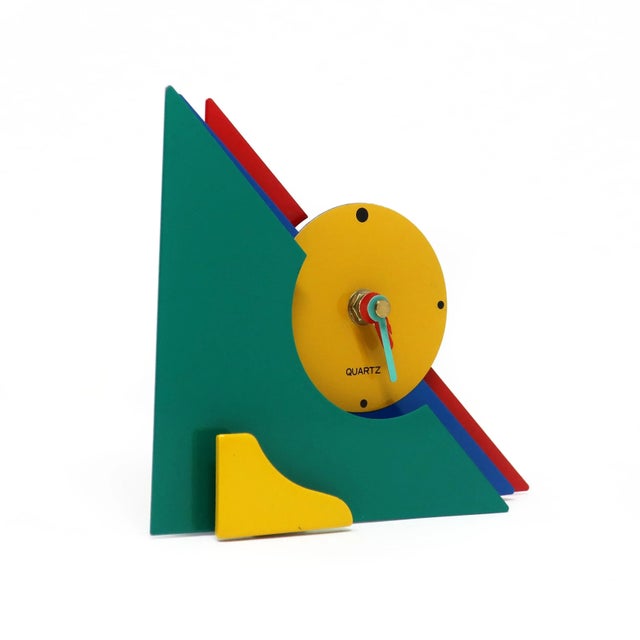Postmodern 1980s Multicolor Stacked Desk or Mantel Clock For Sale - Image 3 of 7
