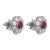 Contemporary 1930s Art Deco Inspired Ruby Diamond Cluster Stud Platinum Earrings, A Pair For Sale - Image 3 of 6