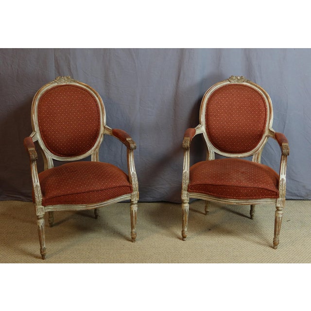 Set of 7 louis xvi style armchairs set of seven louis xvi style armchairs in good overall condition (see the listing for a...
