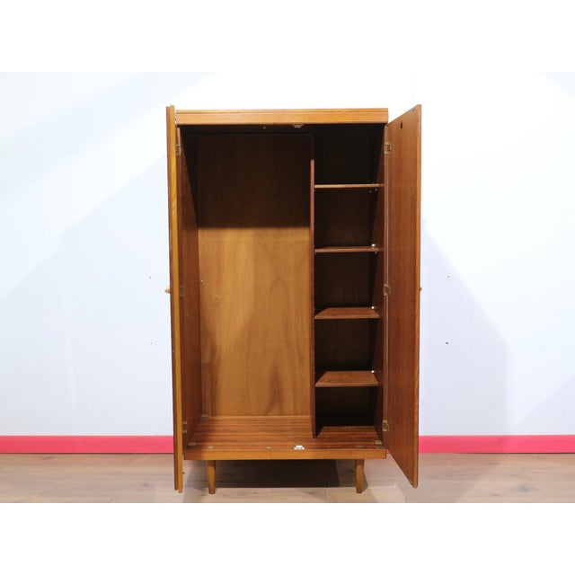 Mid Century Modern Vintage Teak Double Armoire Wardrobe by Stonehill Danish Style For Sale In Greensboro - Image 6 of 13