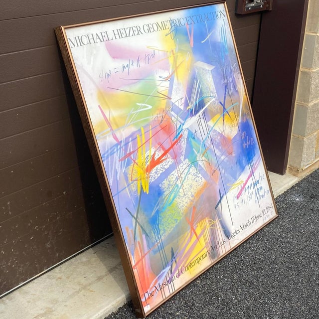 Stunning, huge Michael Heizer "Geometric Extraction" gallery poster for his exhibition at The Museum of Contemporary Art...