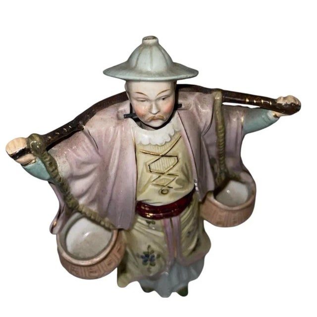 Chinese Early 20th Century Rare Vintage Polychrome Porcelain Chinese Nodder Figure For Sale - Image 3 of 10