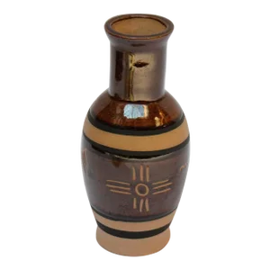 Vintage Incised Southwestern Stoneware Vase in the Style of Native American Arts and Crafts