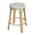 Wood Tobias 24 in. Seat Height Round Rattan Backless Counter Stool, White/Green Dot/ Natural Rattan Frame For Sale - Image 7 of 7