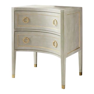 Modern History Gustavian Two Drawer Concave Nightstand For Sale