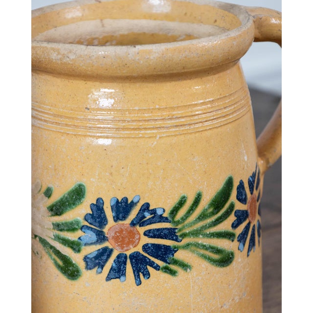Ceramic 19th Century French Terracotta Pottery Pitchers With Floral Décor For Sale - Image 7 of 9