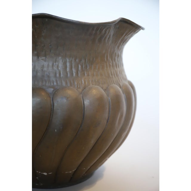 Mid 20th Century Italian Brass Hammered Planter Pot For Sale - Image 12 of 15