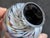 Miniature Black Amethyst Iridescent Art Glass Bud Vase 3" Tall Handmade For Sale - Image 4 of 5